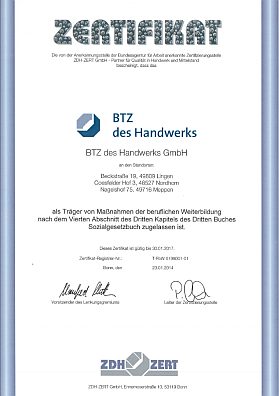 BTZ Zertifikat Qualitätsmanagement