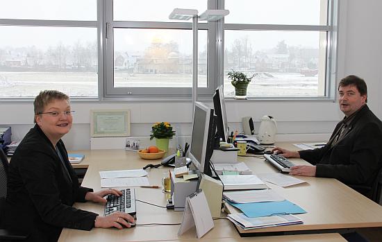 Die Kollegen der Projektentwicklung und -management in ihrem neuen Büro im Nino Hochbau in Nordhorn.